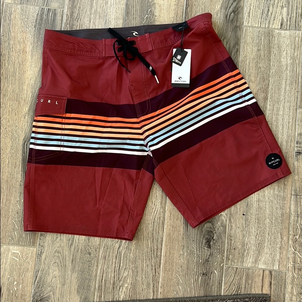 Board Shorts-color is washed red-8” inseam